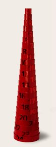 Adventskalender Turm in Rot